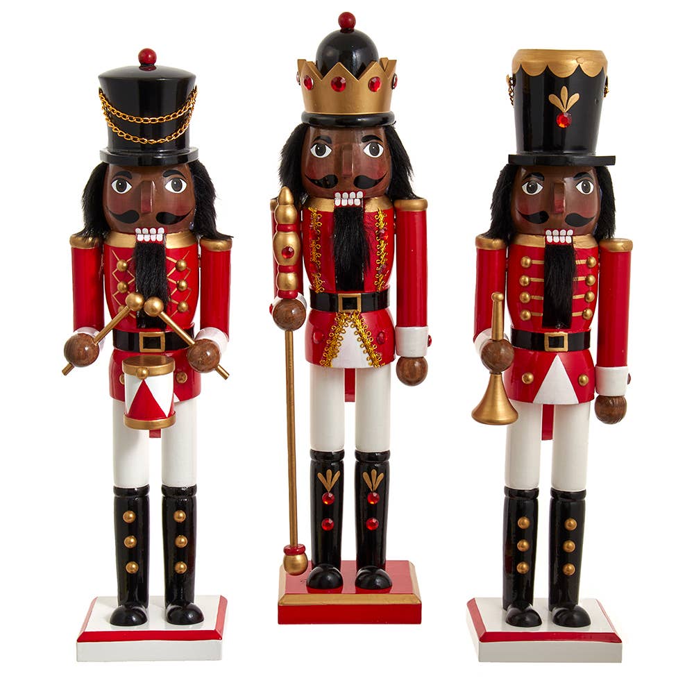 15"Red/Wht/Gold Black Nutcracker