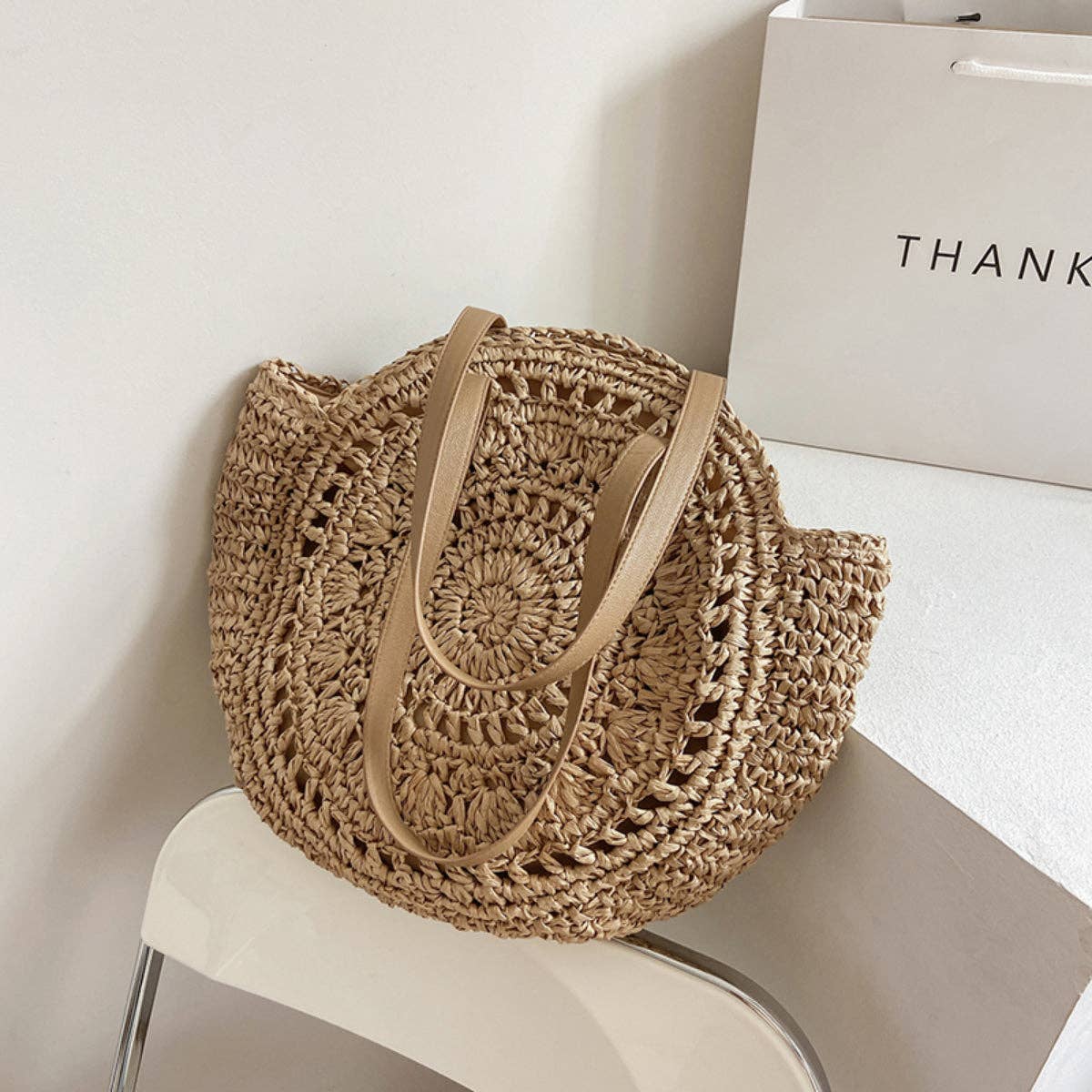 Round Hollow Woven Bag