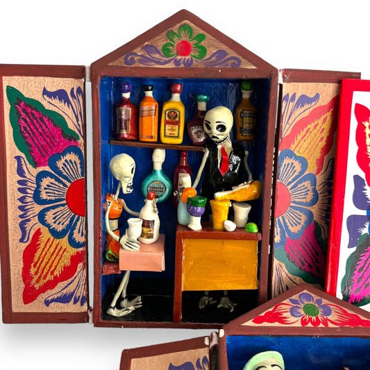 Day of the Dead Retablos Mexican Decor and Skeleton Figurines