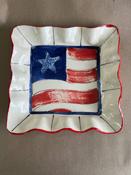Medium Square Tray - Flag