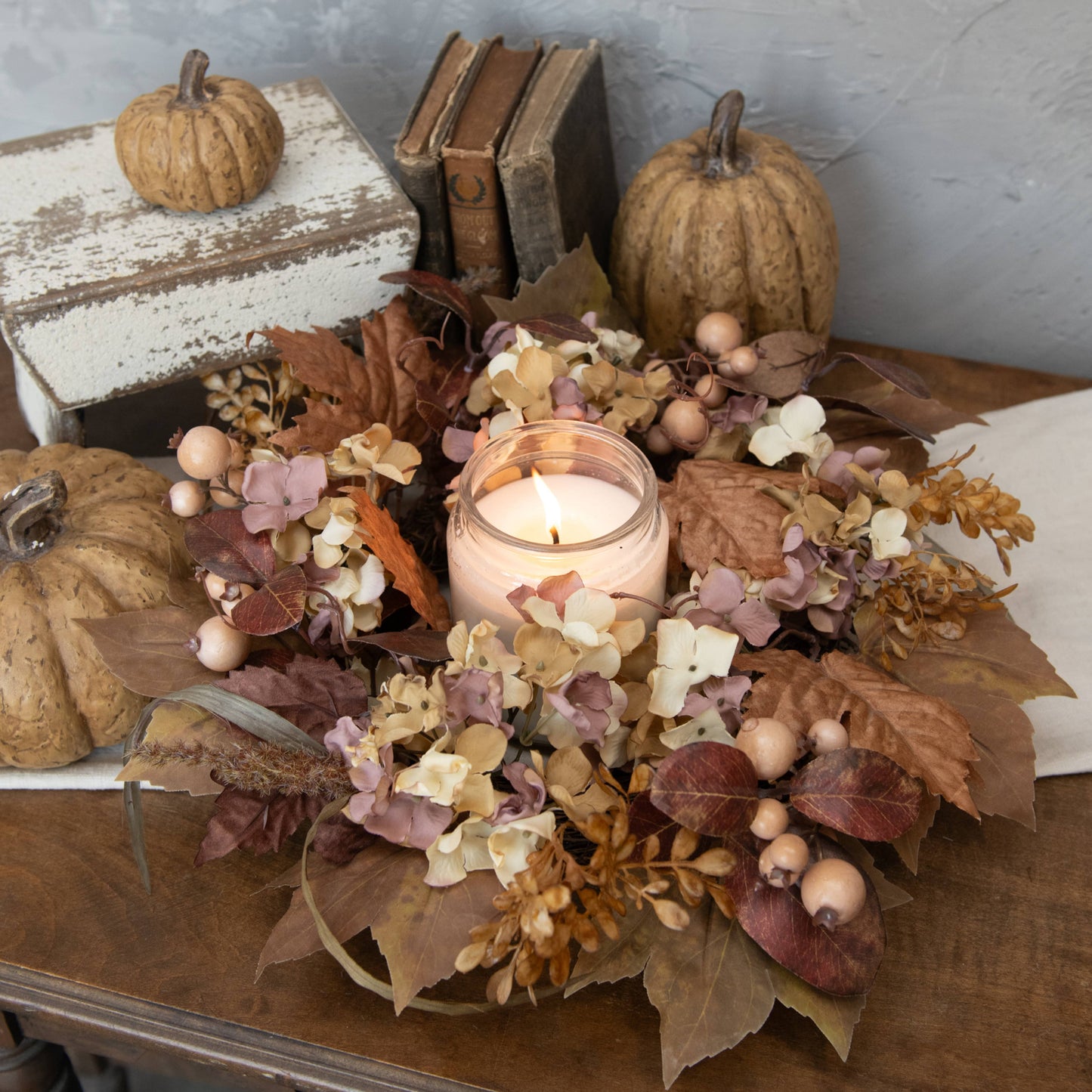 MAPLE LEAF & BERRY CANDLE RING