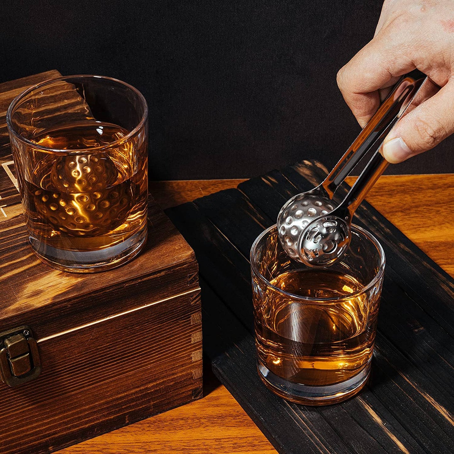 Golf Whiskey Glasses - Golf Ball Chillers Gift Set