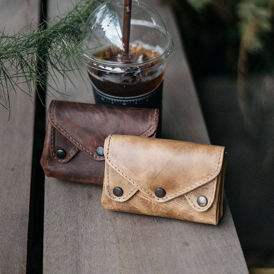 Small Leather Accordion Wallet