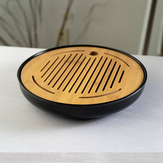Circular Tea Tray With Drip Tray