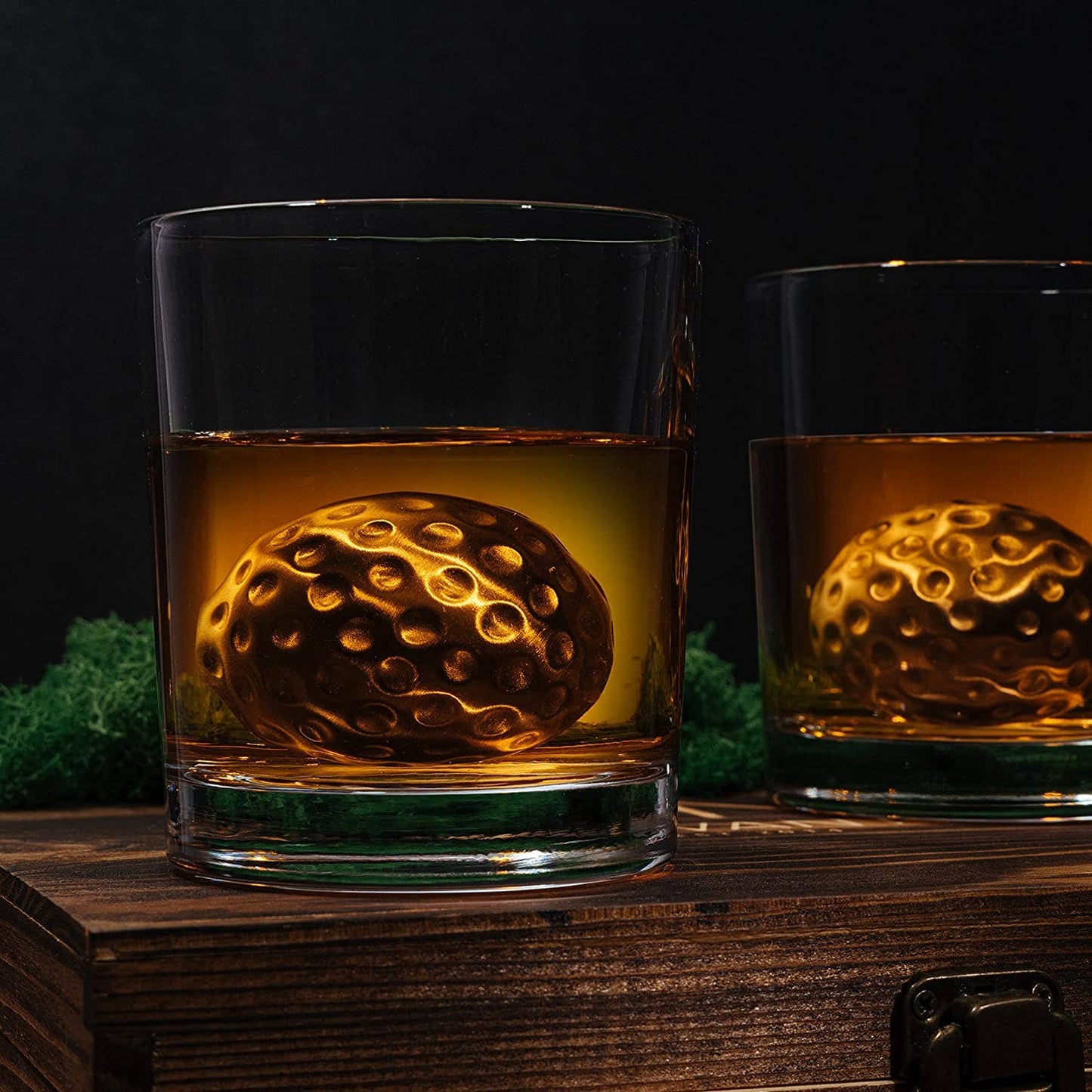 Golf Whiskey Glasses - Golf Ball Chillers Gift Set