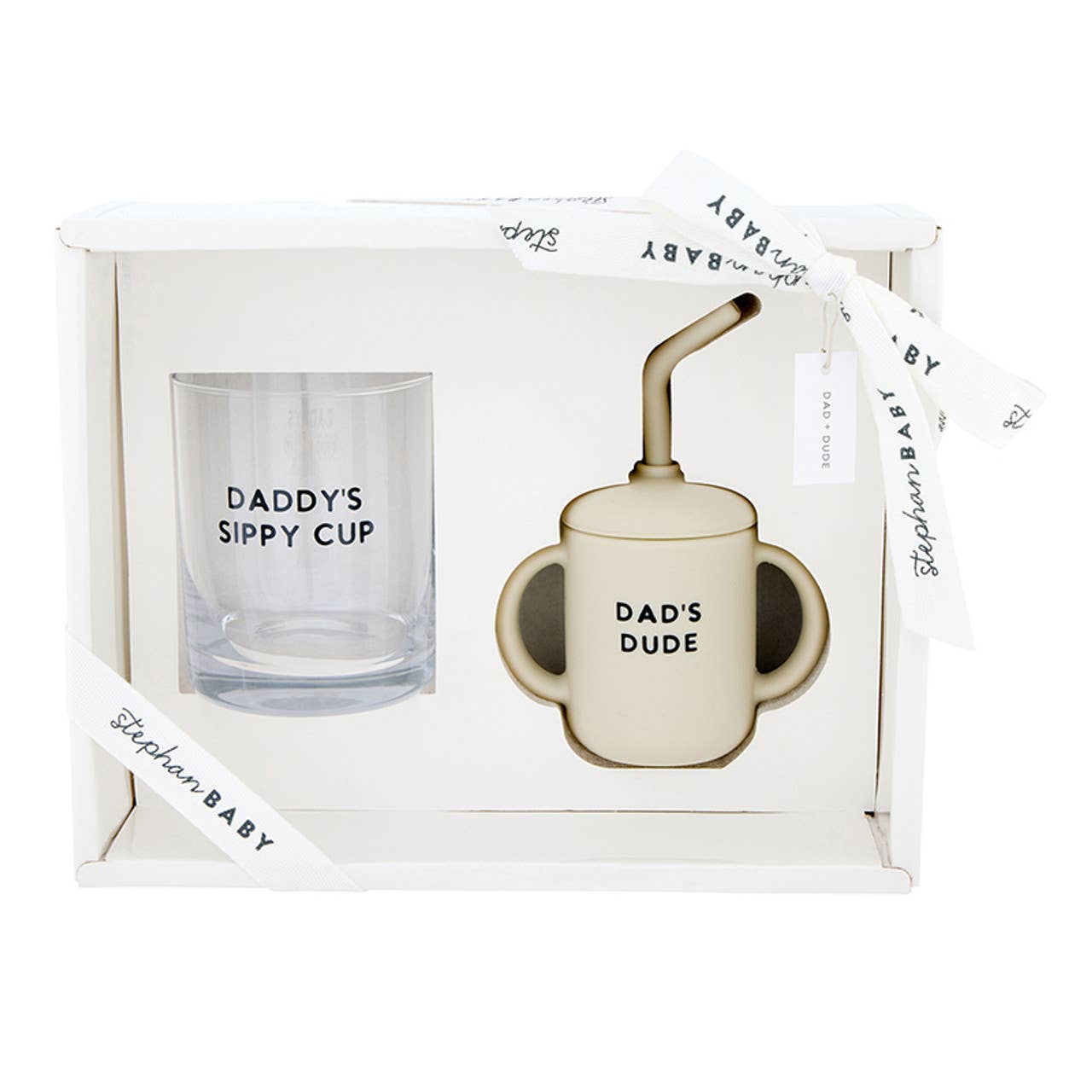 Dad Glass and Dude Sippy Cup Set