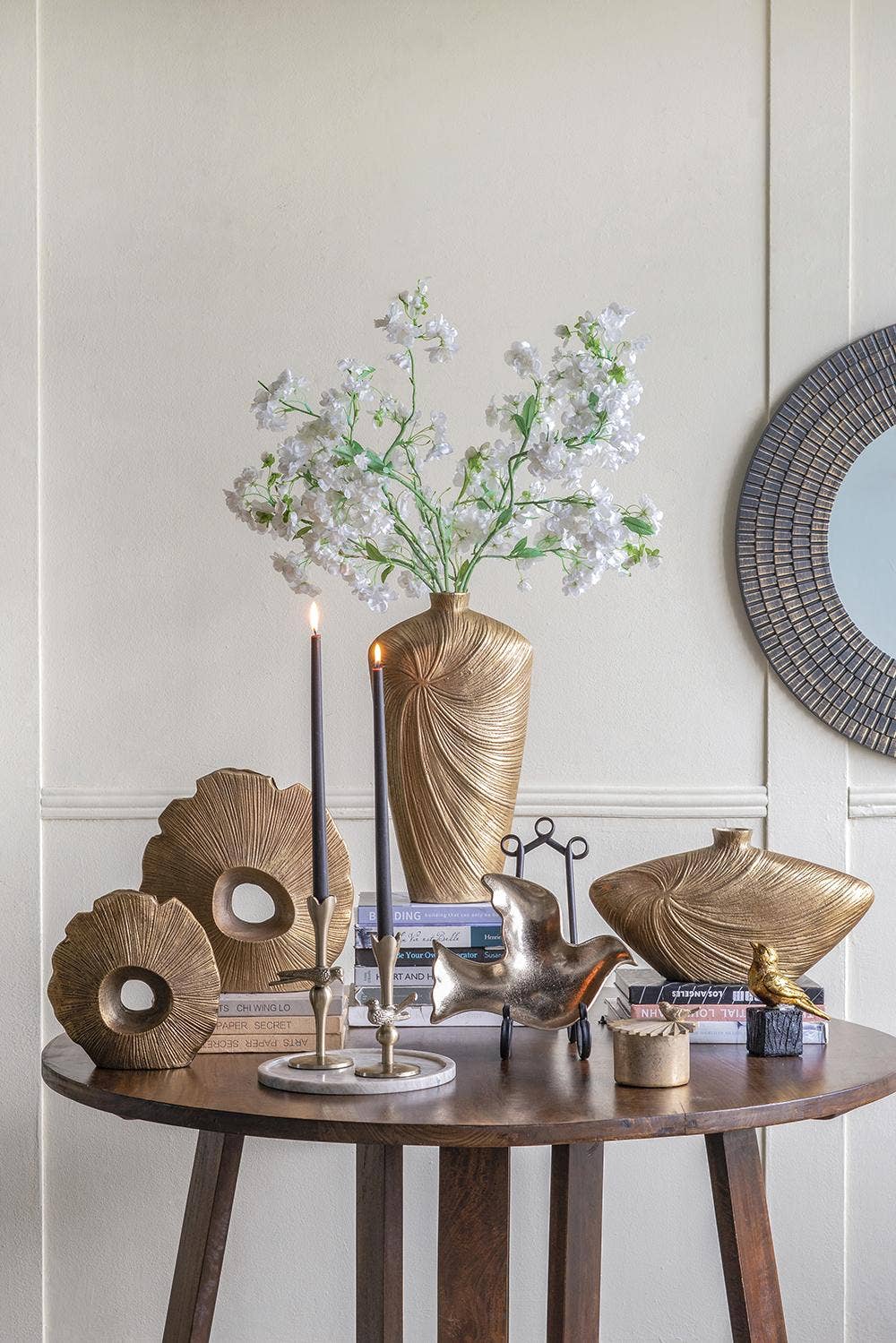 Decorative Dove Tray w/ Metallic Gold Finish