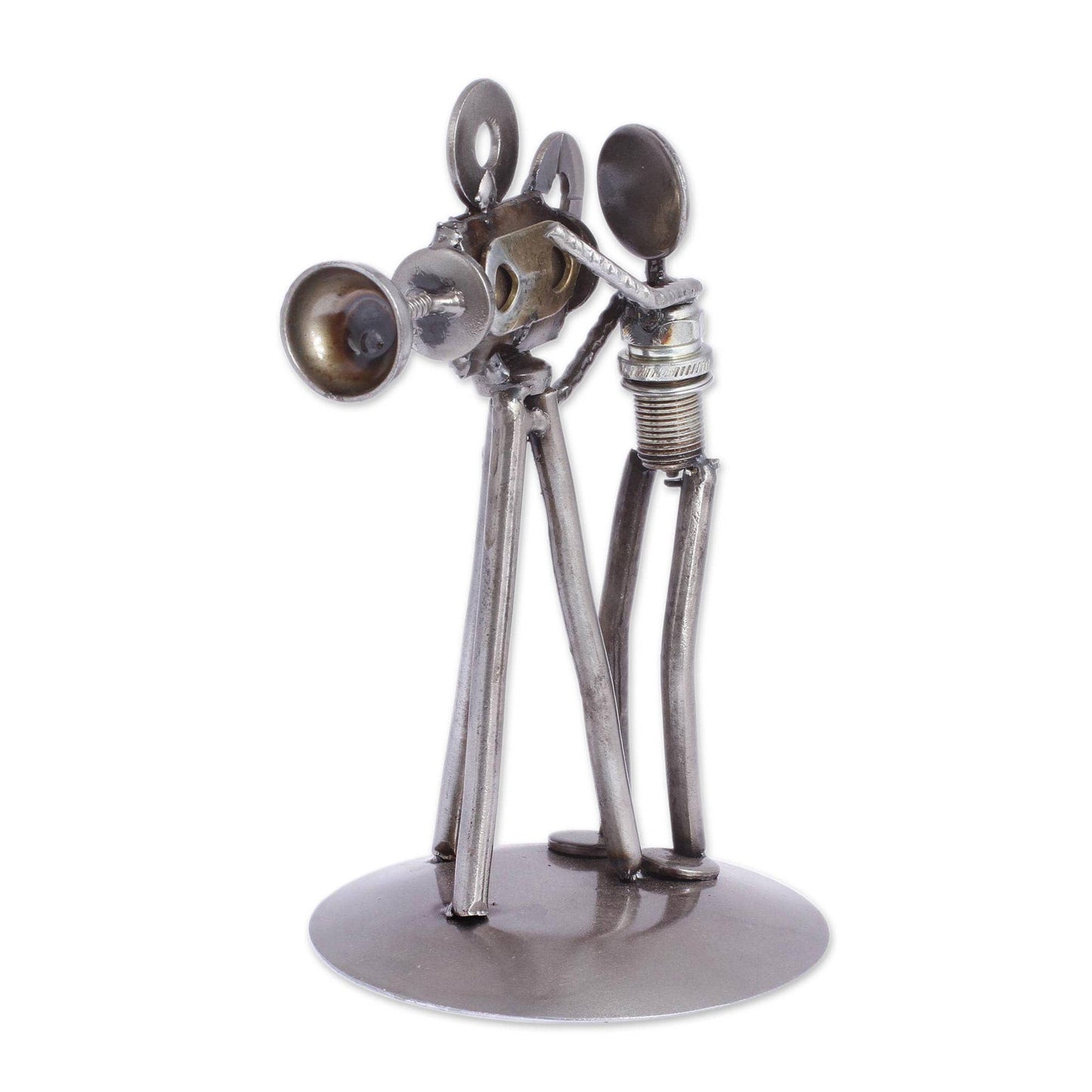 Handmade Rustic Camera Man Iron Statuette