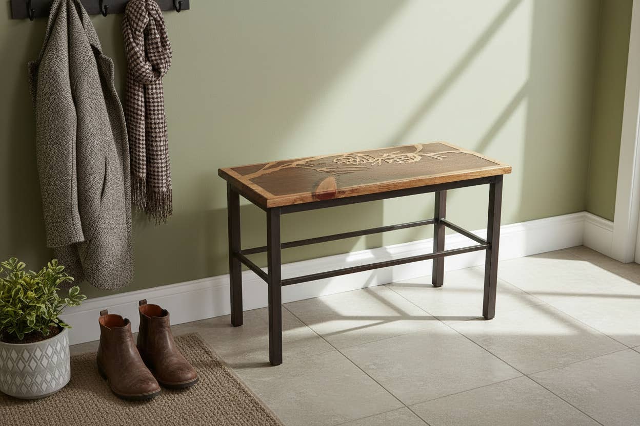 Pine Branch Scene Bench