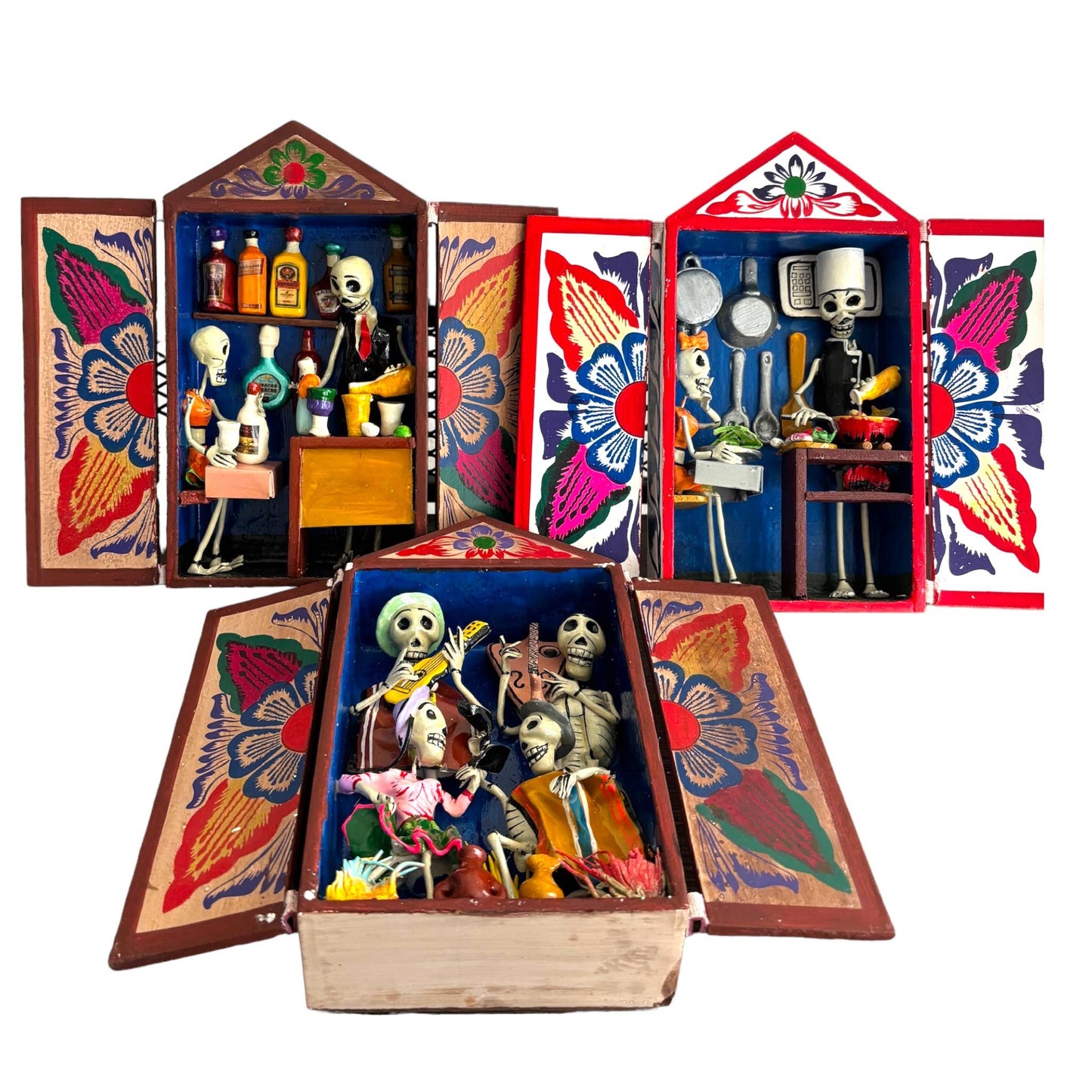 Day of the Dead Retablos Mexican Decor and Skeleton Figurines