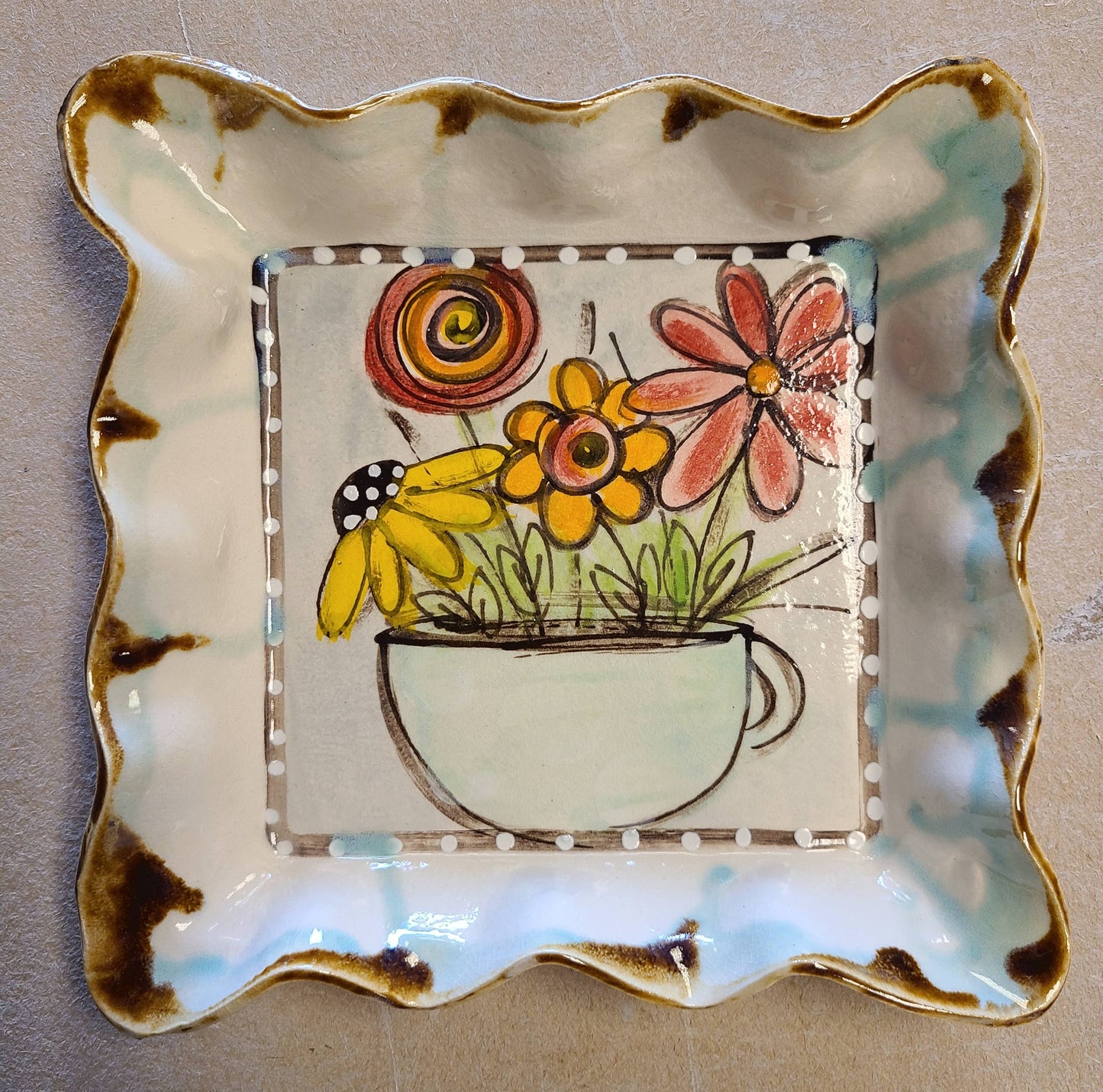 Drip Flower Pattern Serveware