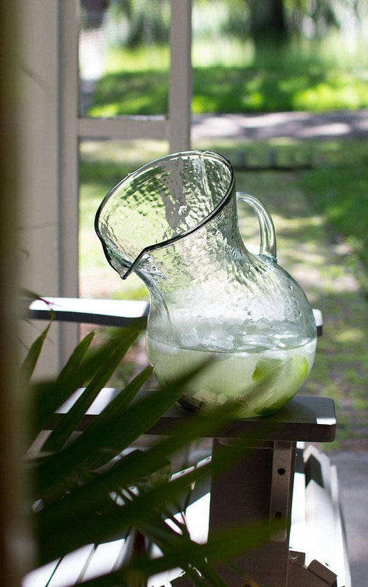 TILTED GLASS PITCHER