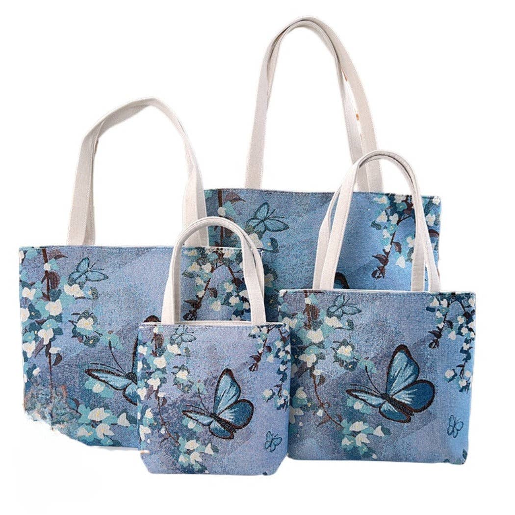 Blue Butterfly Tote Bag