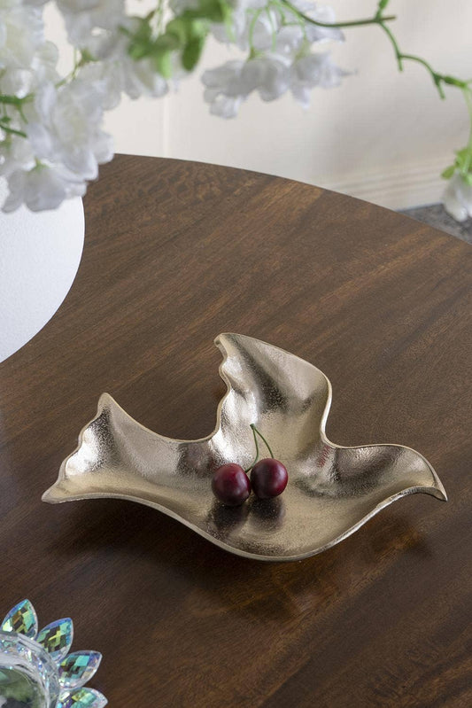 Decorative Dove Tray w/ Metallic Gold Finish