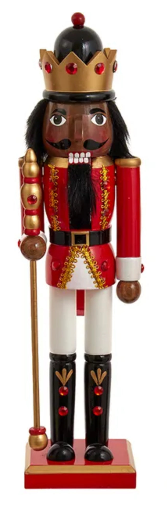 15"Red/Wht/Gold Black Nutcracker
