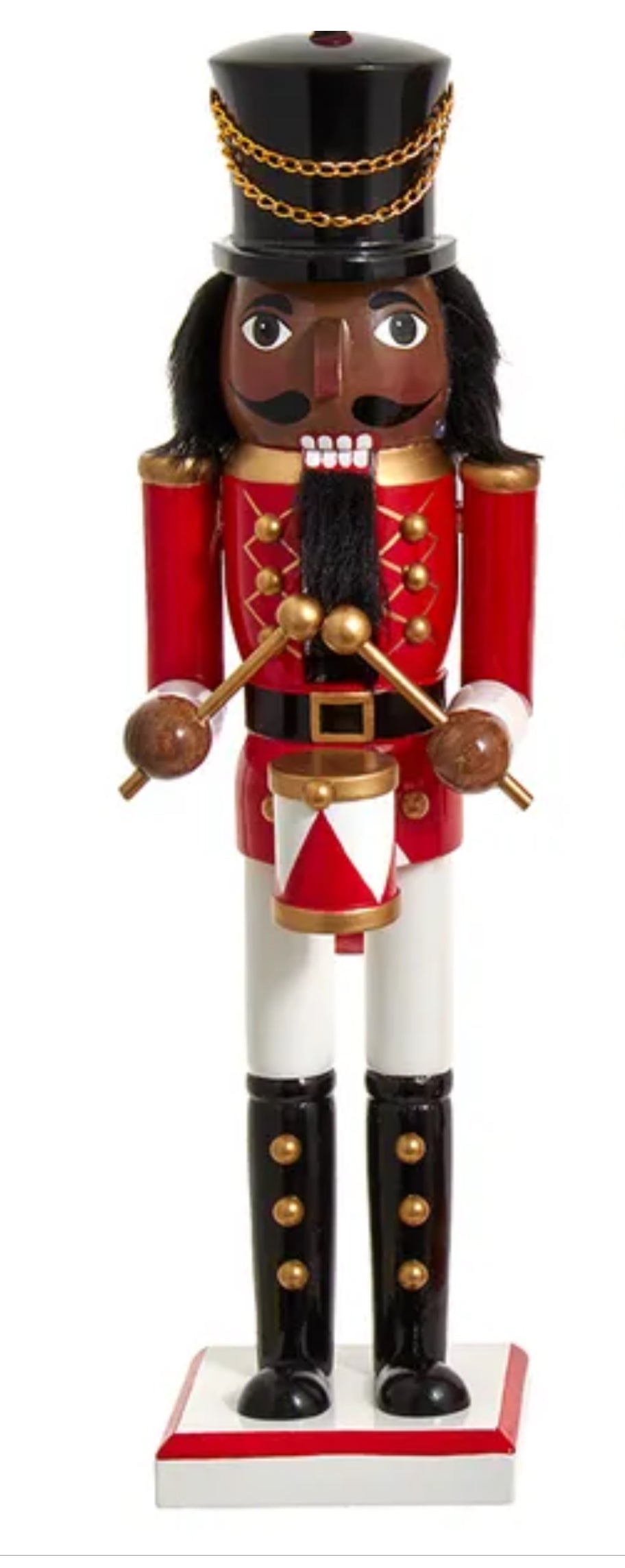15"Red/Wht/Gold Black Nutcracker