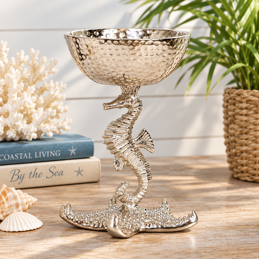 Metal Seahorse & Starfish Bowl