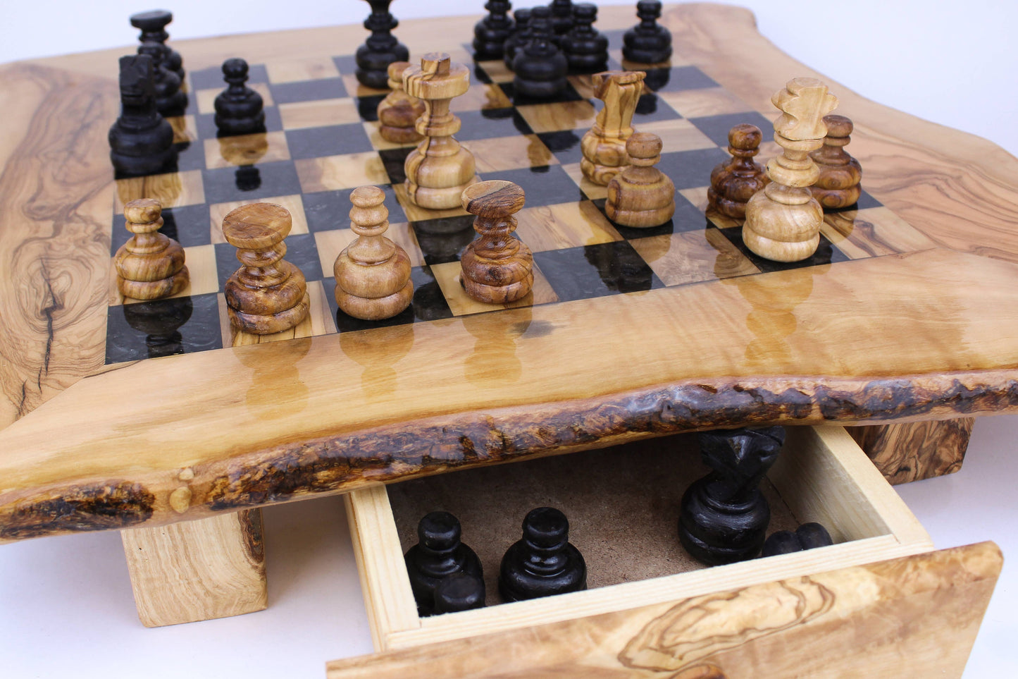 Olive Wood Resin Chess Board