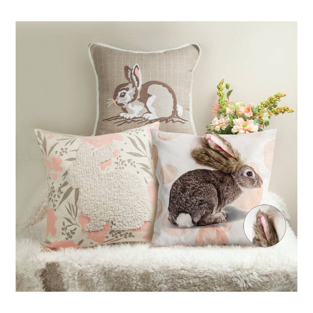 Faux Fur Bunny Pillow