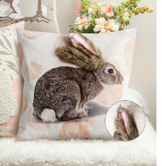 Faux Fur Bunny Pillow