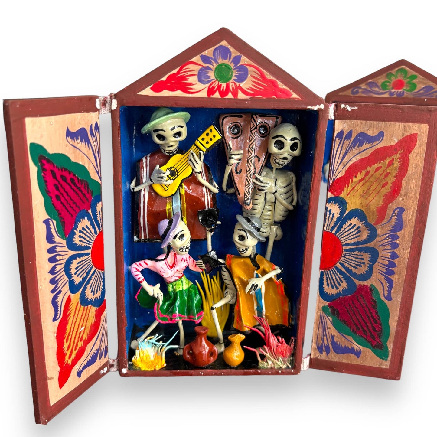 Day of the Dead Retablos Mexican Decor and Skeleton Figurines