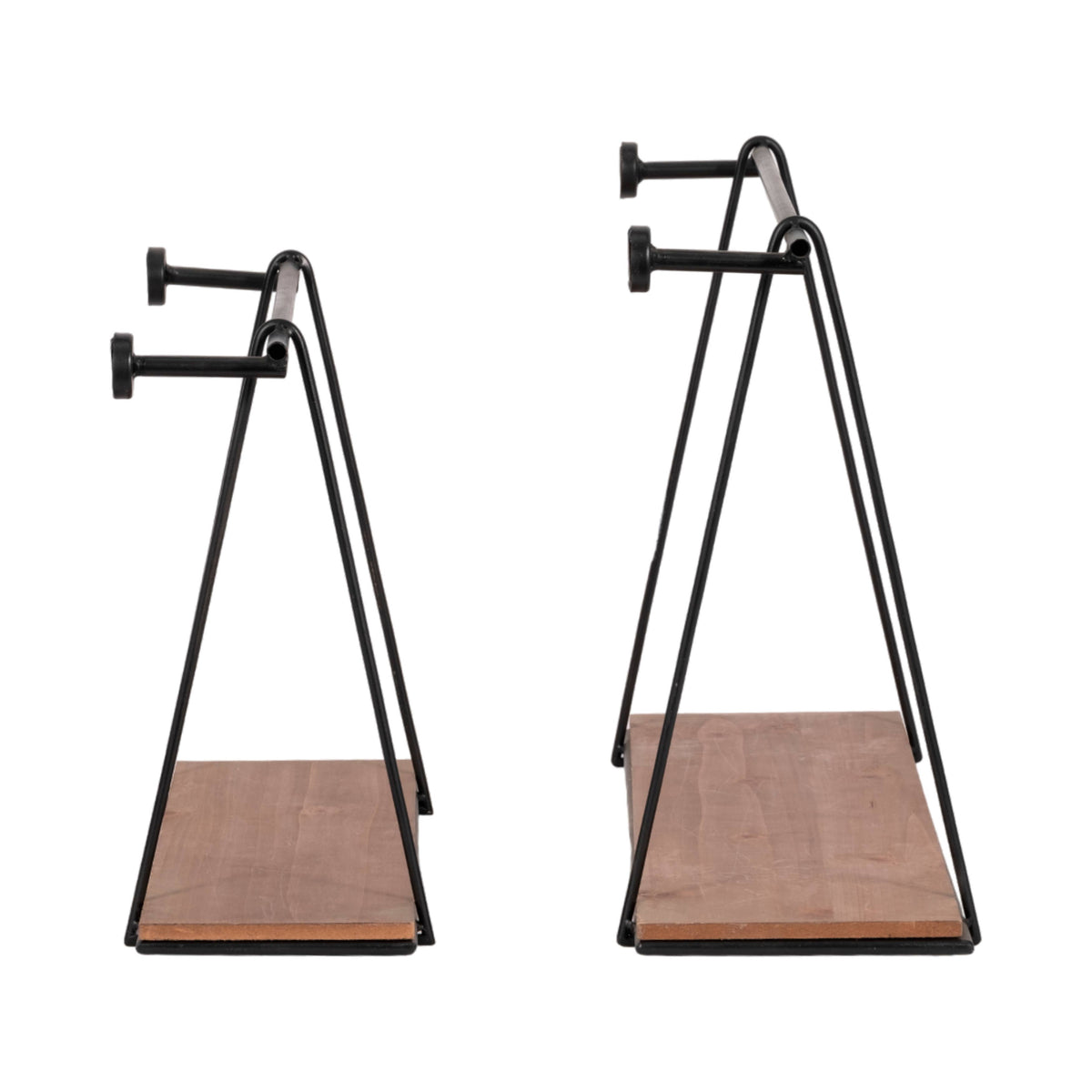 Wall Shelves Set of 2 - Black Wood Swing Like