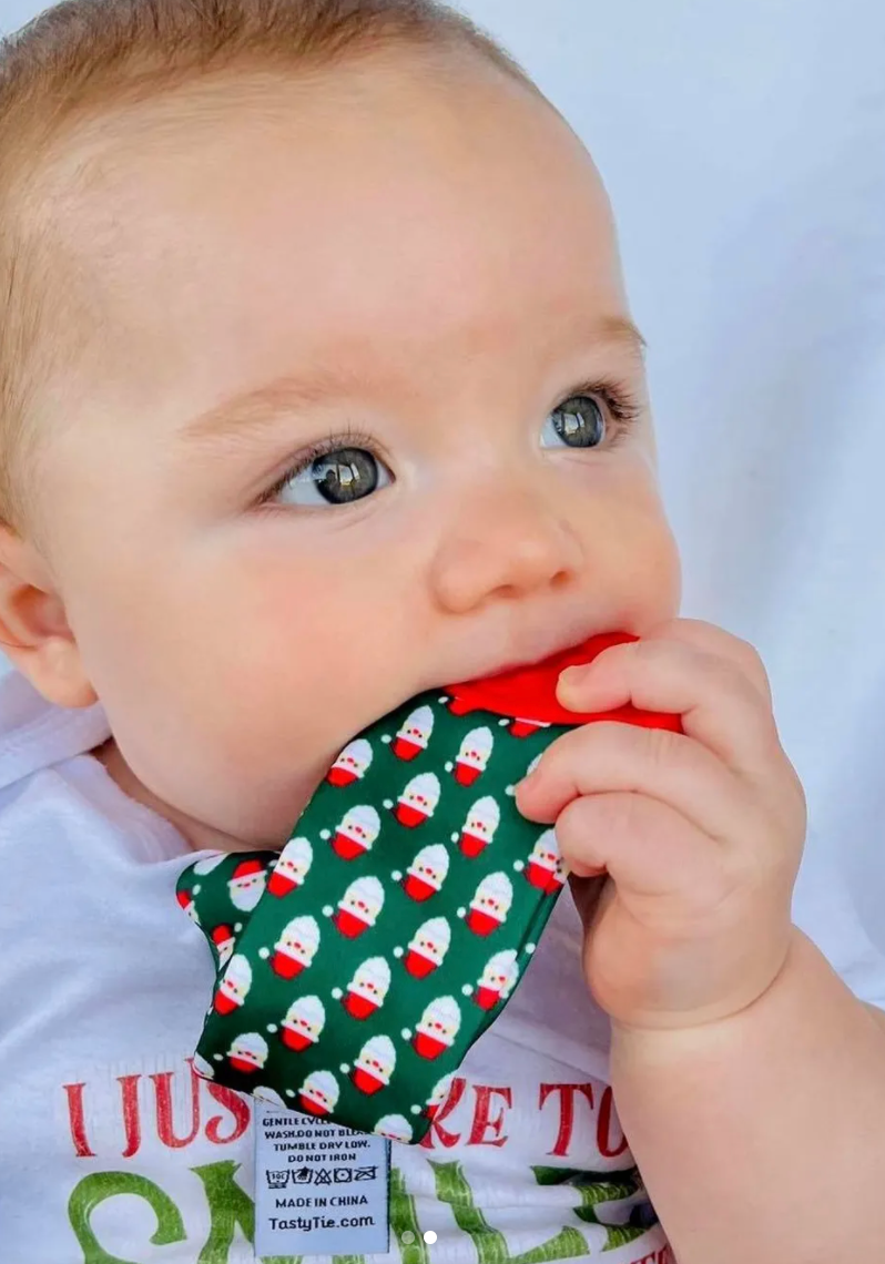 Tasty Tie Teether, Crinkle Toy (Santa)