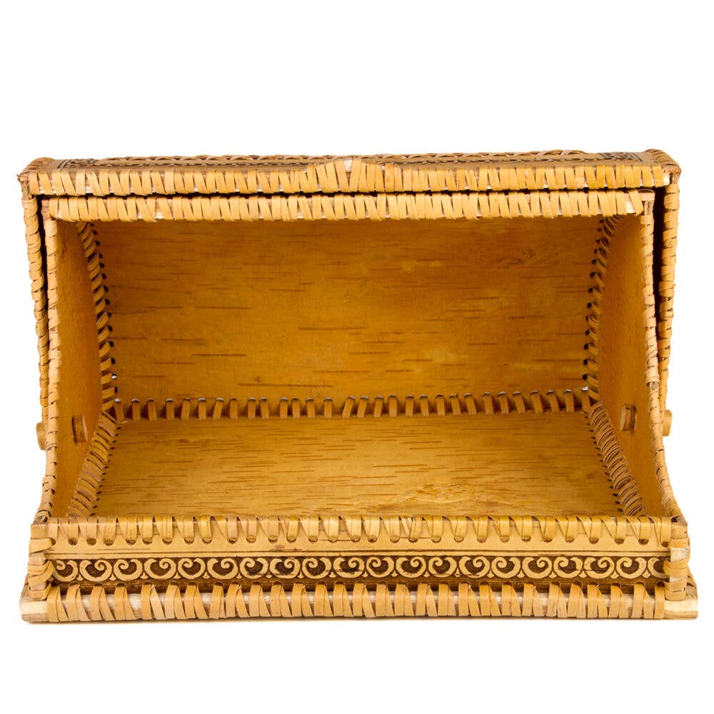 Birch Bark Flower Ornamental Bread Box