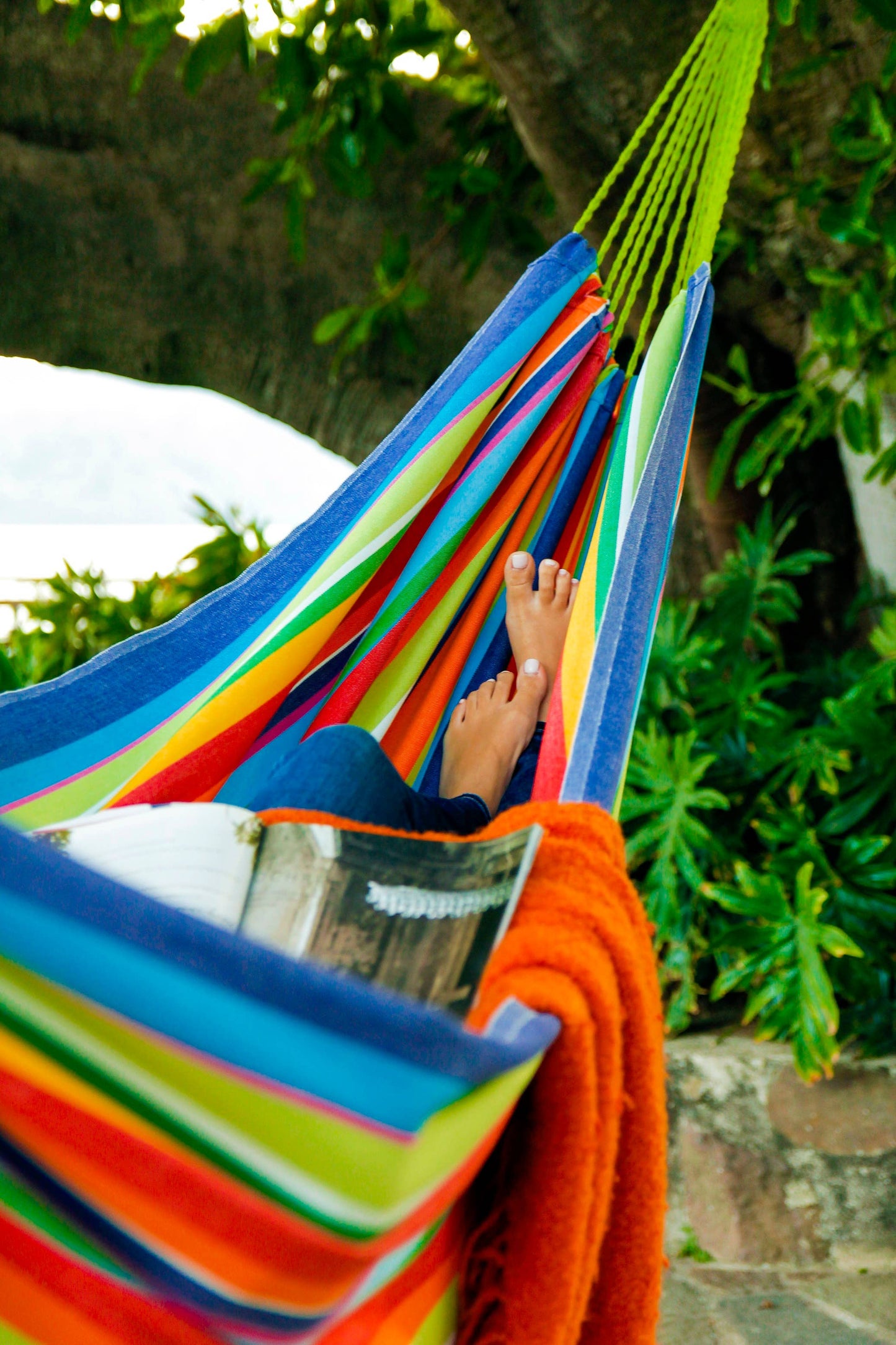 Hammock Tropical Rainbow Cotton Hammock - Beach House Decor