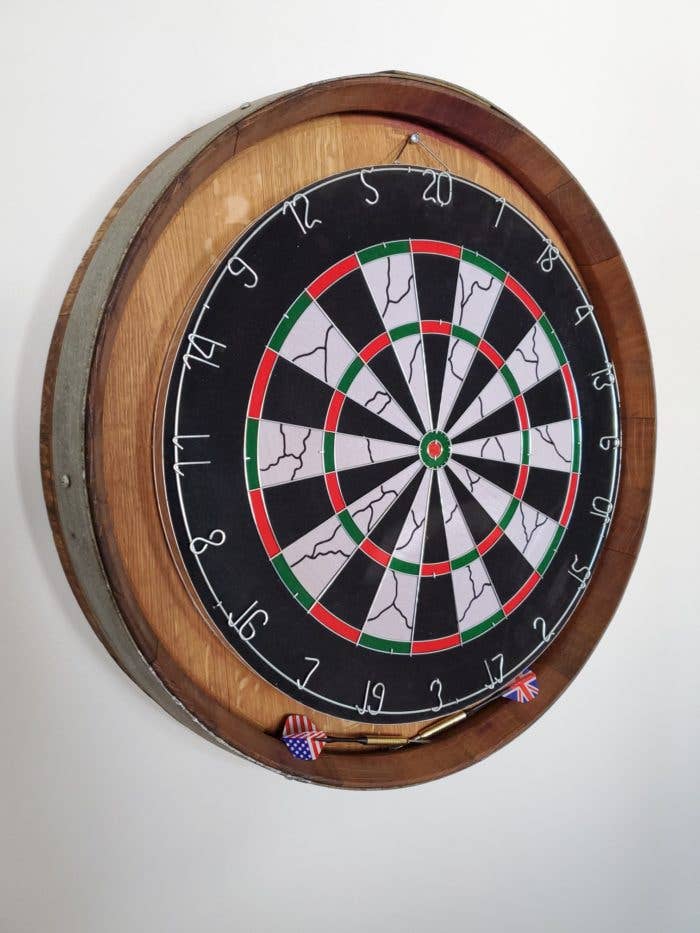 Reclaimed Wine Barrel Head Dartboard – California Barrel Top