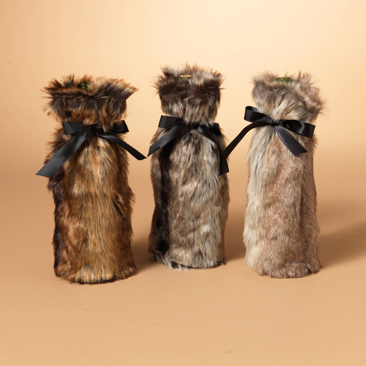 Faux Fur Wine Bottle Cover