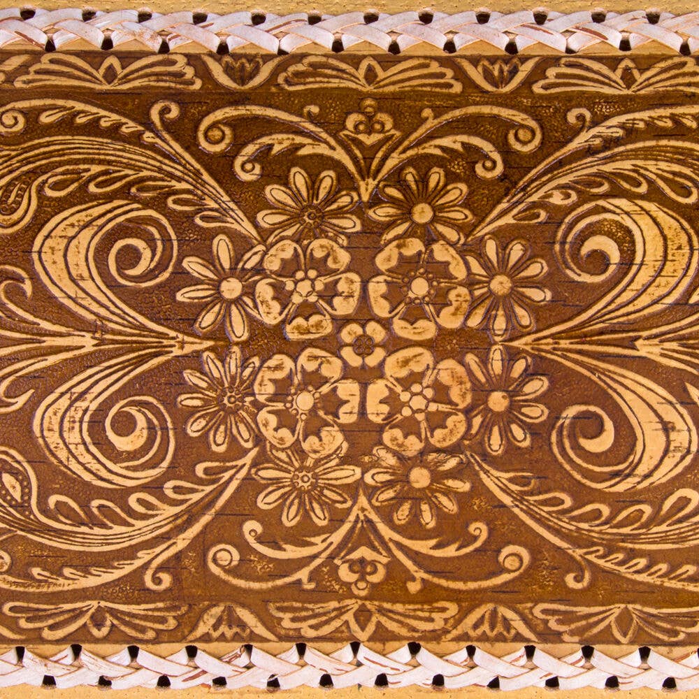 Birch Bark Flower Ornamental Bread Box