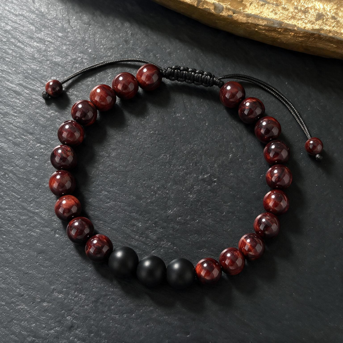 8mm Tiger Eye Obsidian Bracelet