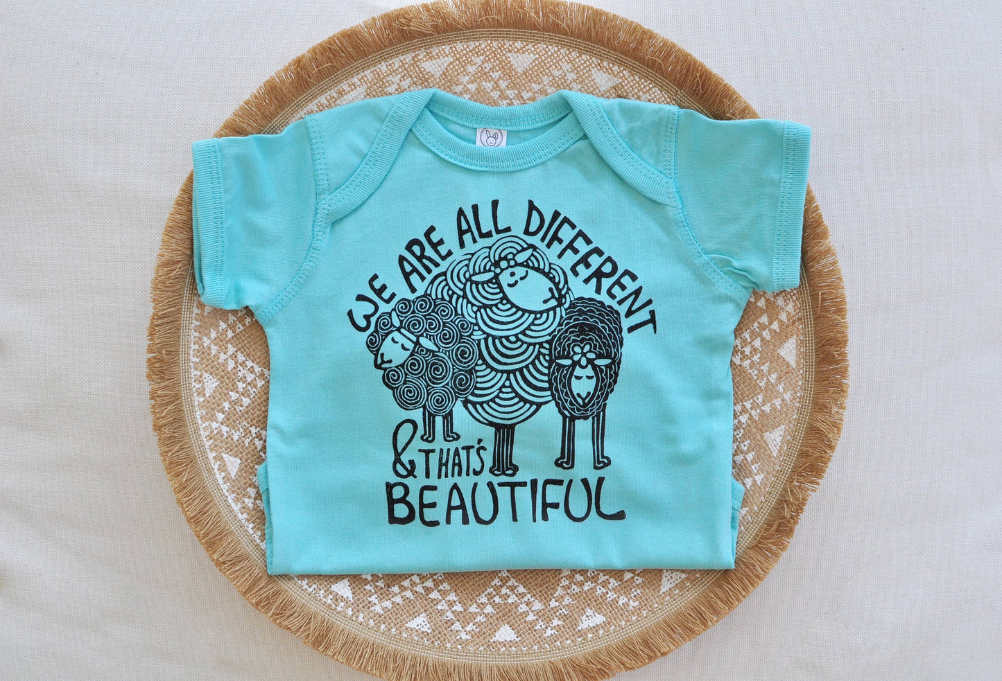 Different is Beautiful Baby Bodysuit, Sheep baby onesie