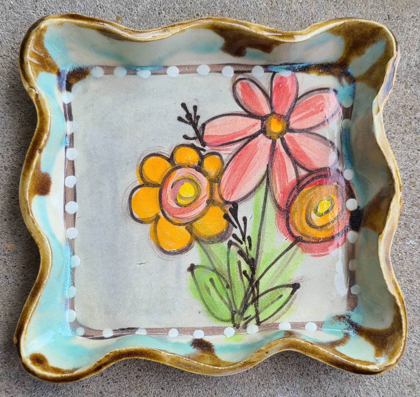 Drip Flower Pattern Serveware