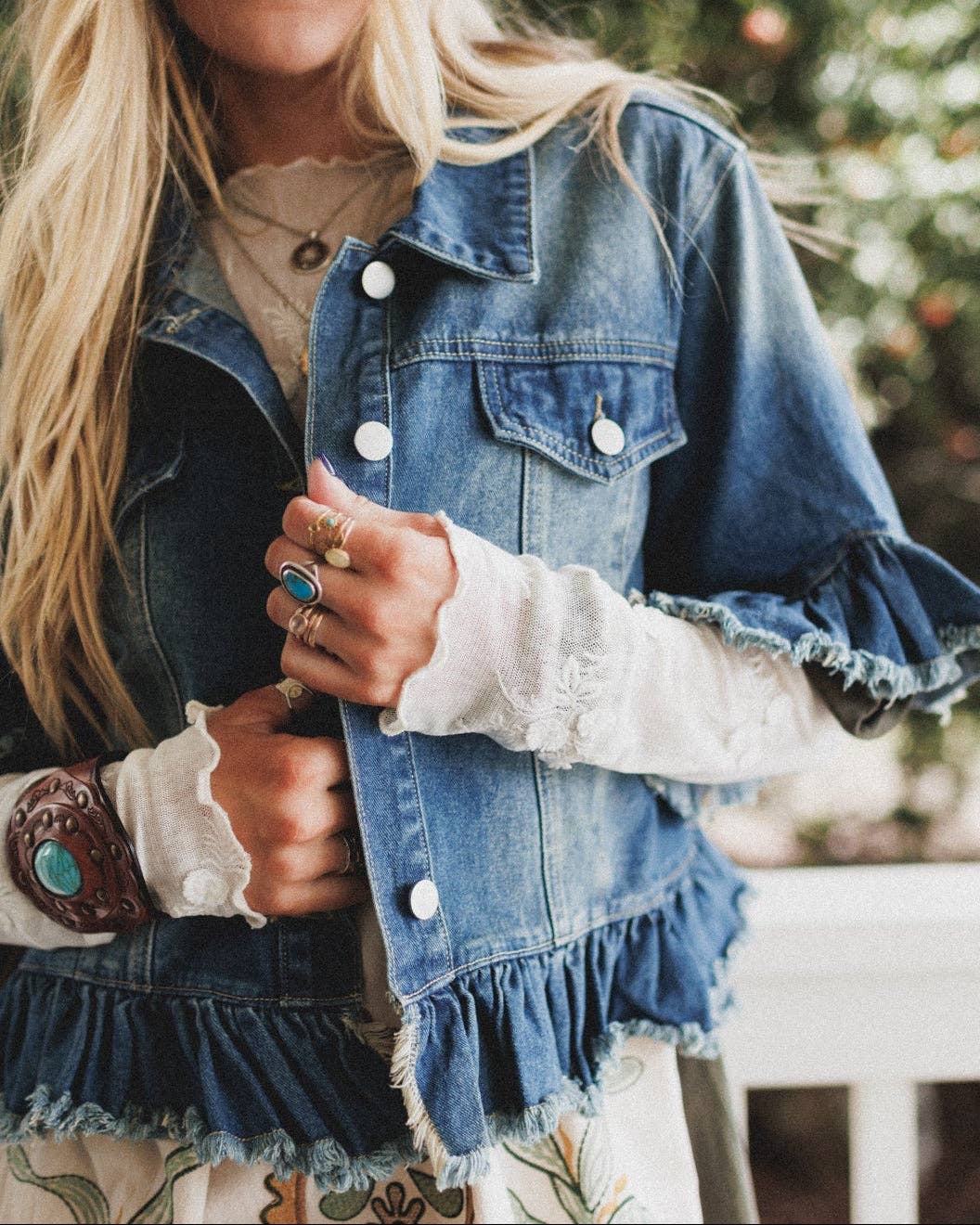 Scottie Ruffle Denim Jacket