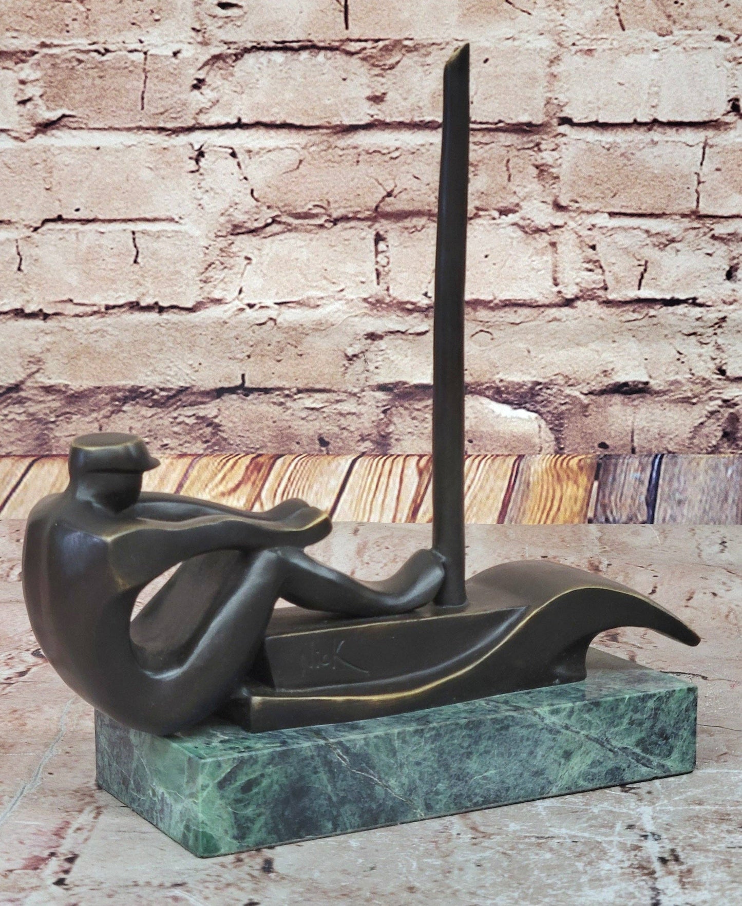 Rowing Crew Boat Canoe Kayak Water Sports Bronze Sculpture