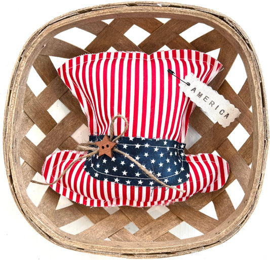 Rustic Fabric Mini 4th of July Hat