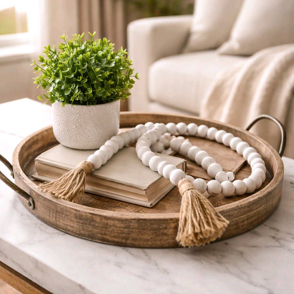 White Beaded Garland