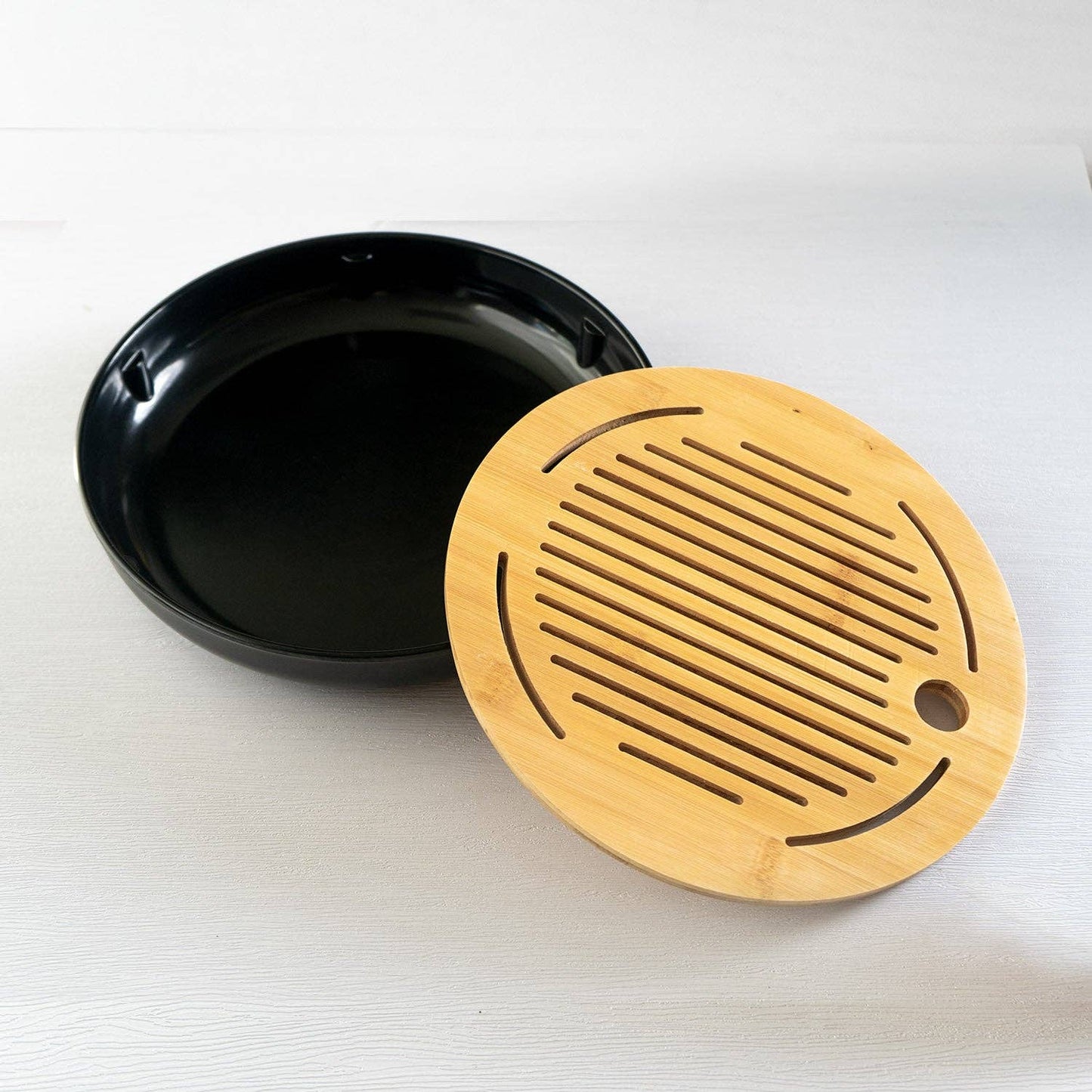 Circular Tea Tray With Drip Tray