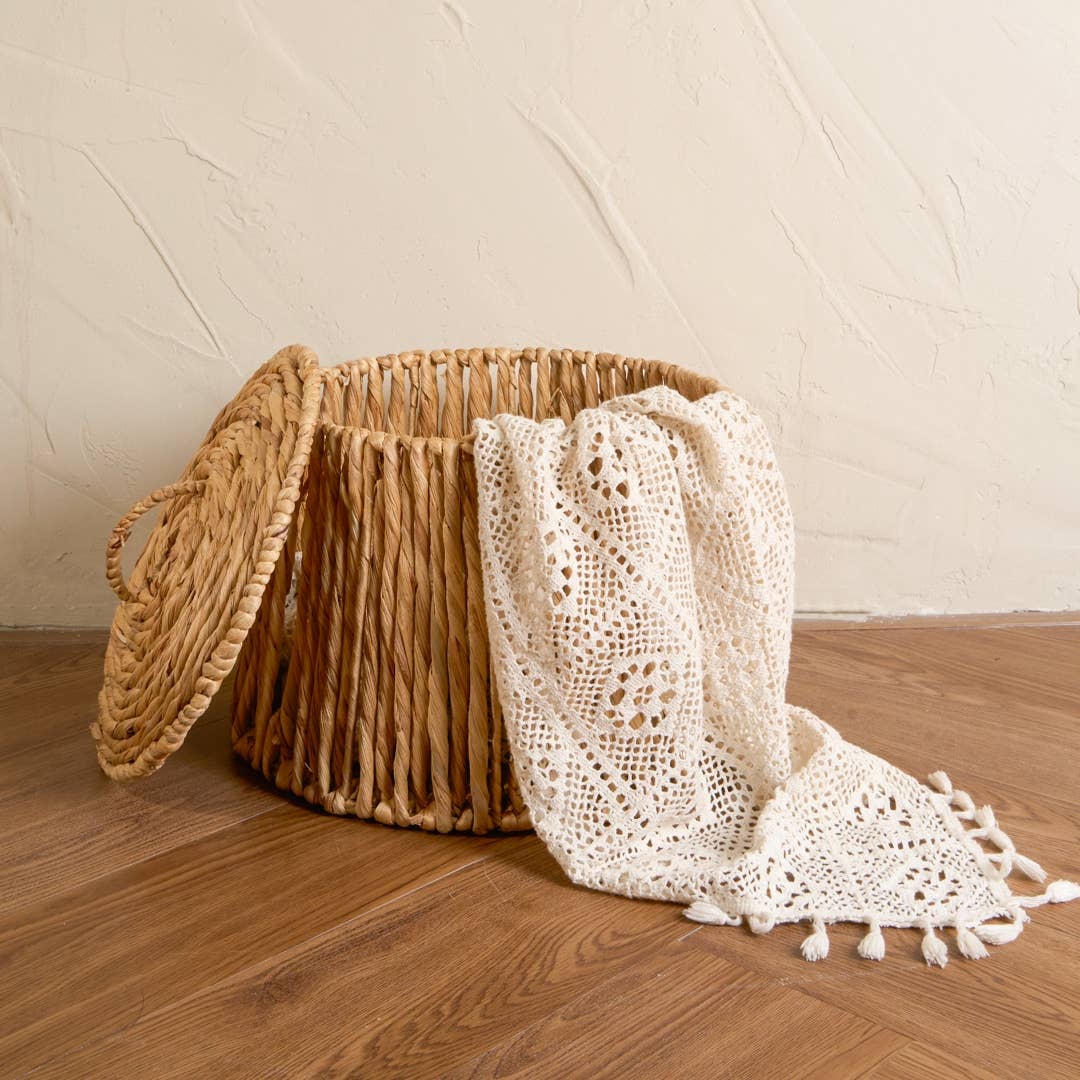 Woven Basket with Lid