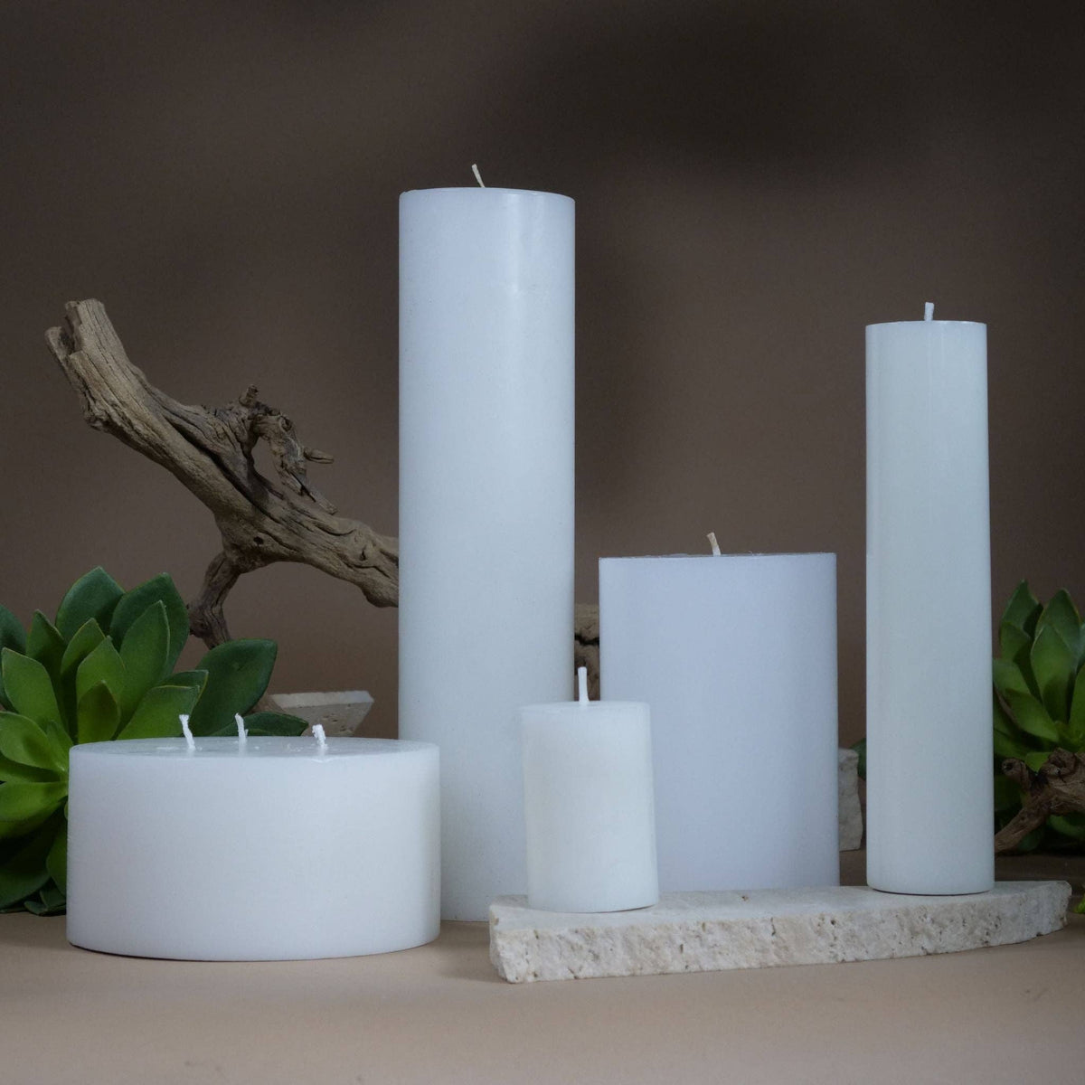 White Unscented Candle