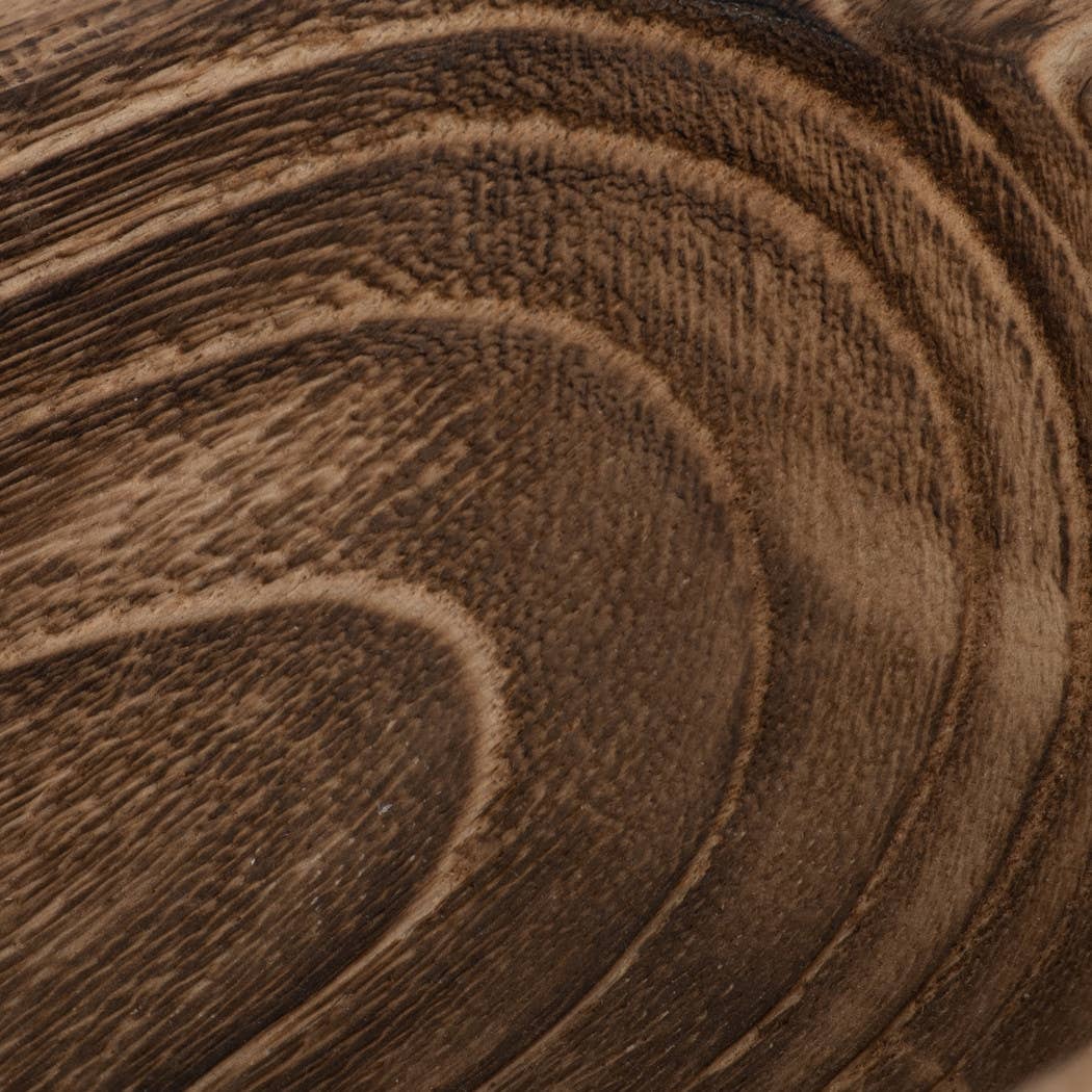 Decorative Tray - Brown Wood Oval with Tassels