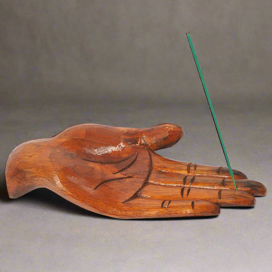 Wooden Hand Incense Holder