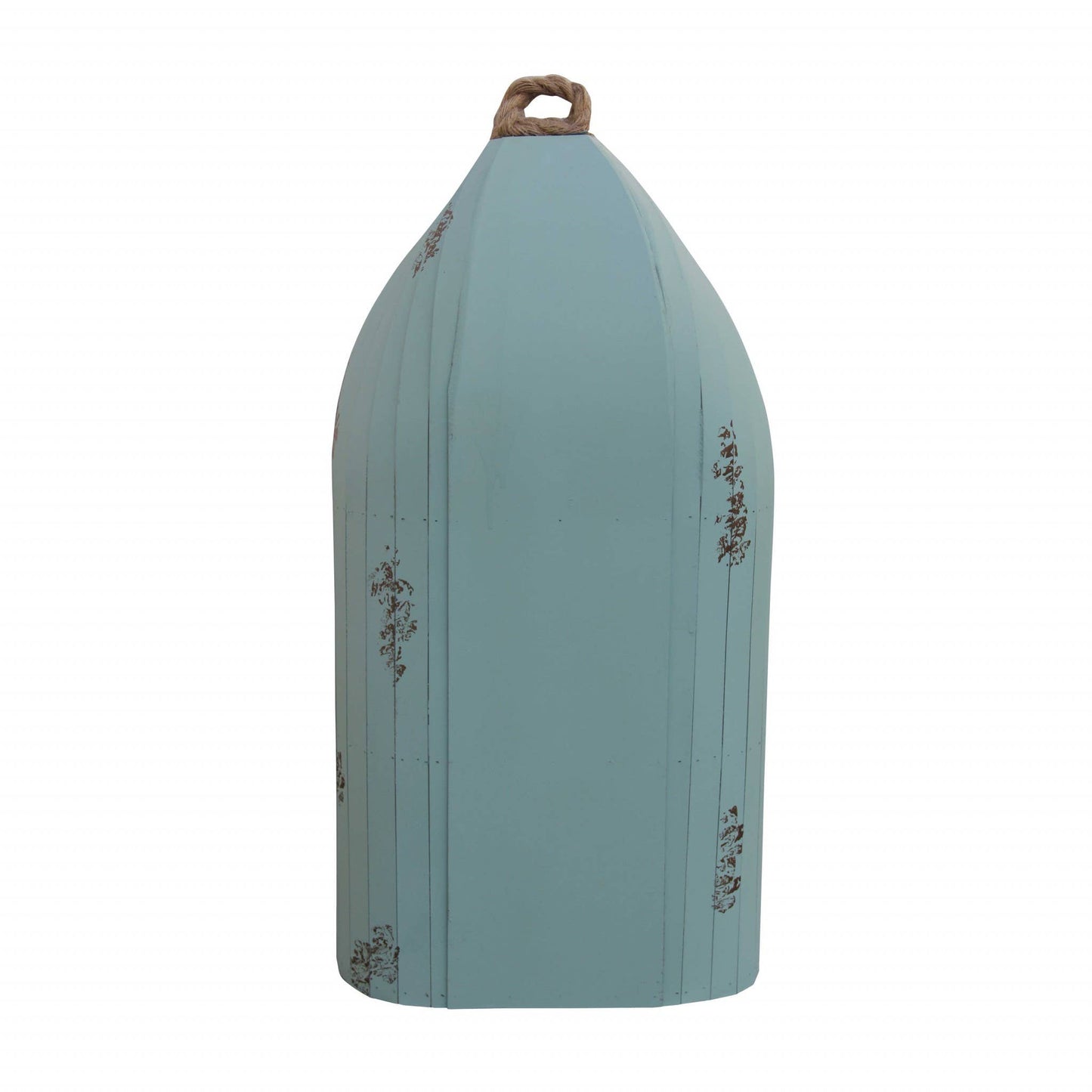 34" Aqua Blue Wood Canoe Hanging Shelf