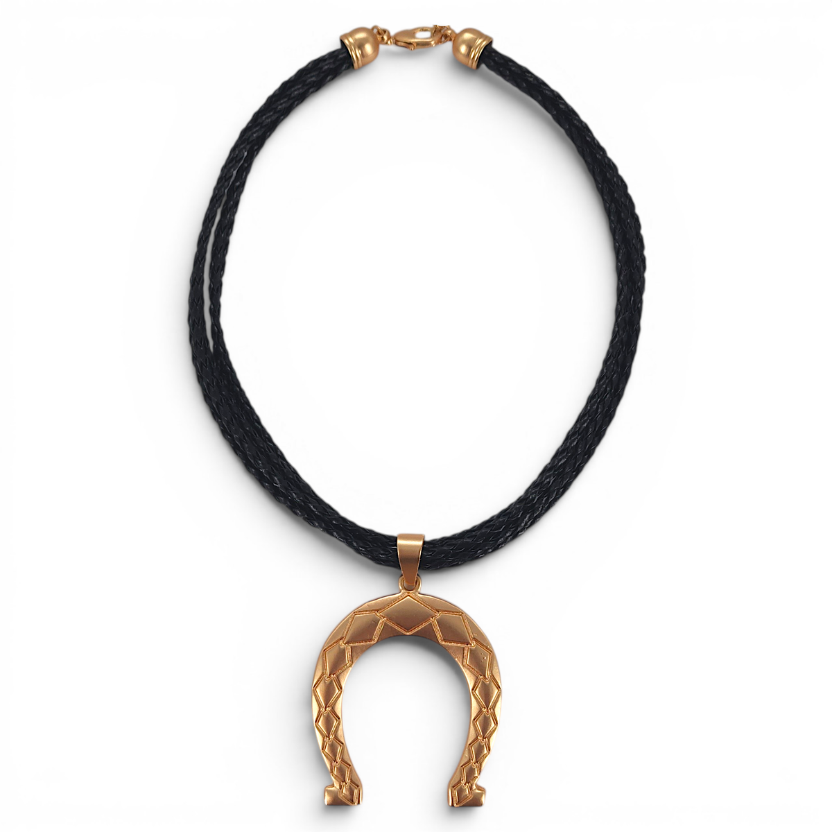 Vintage Gold Horseshoe Necklace | Chunky Statement Jewelry
