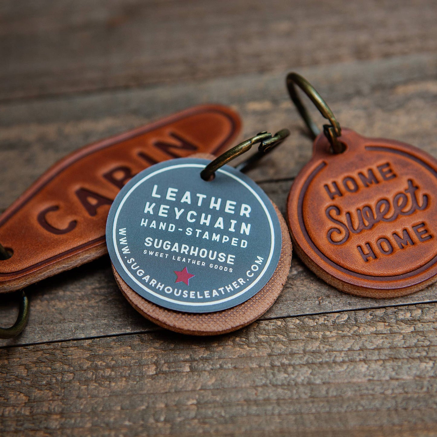 Leather Keychain, Motel Style