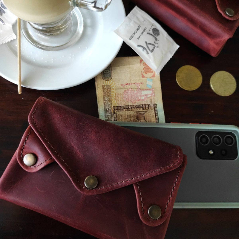 Small Leather Accordion Wallet