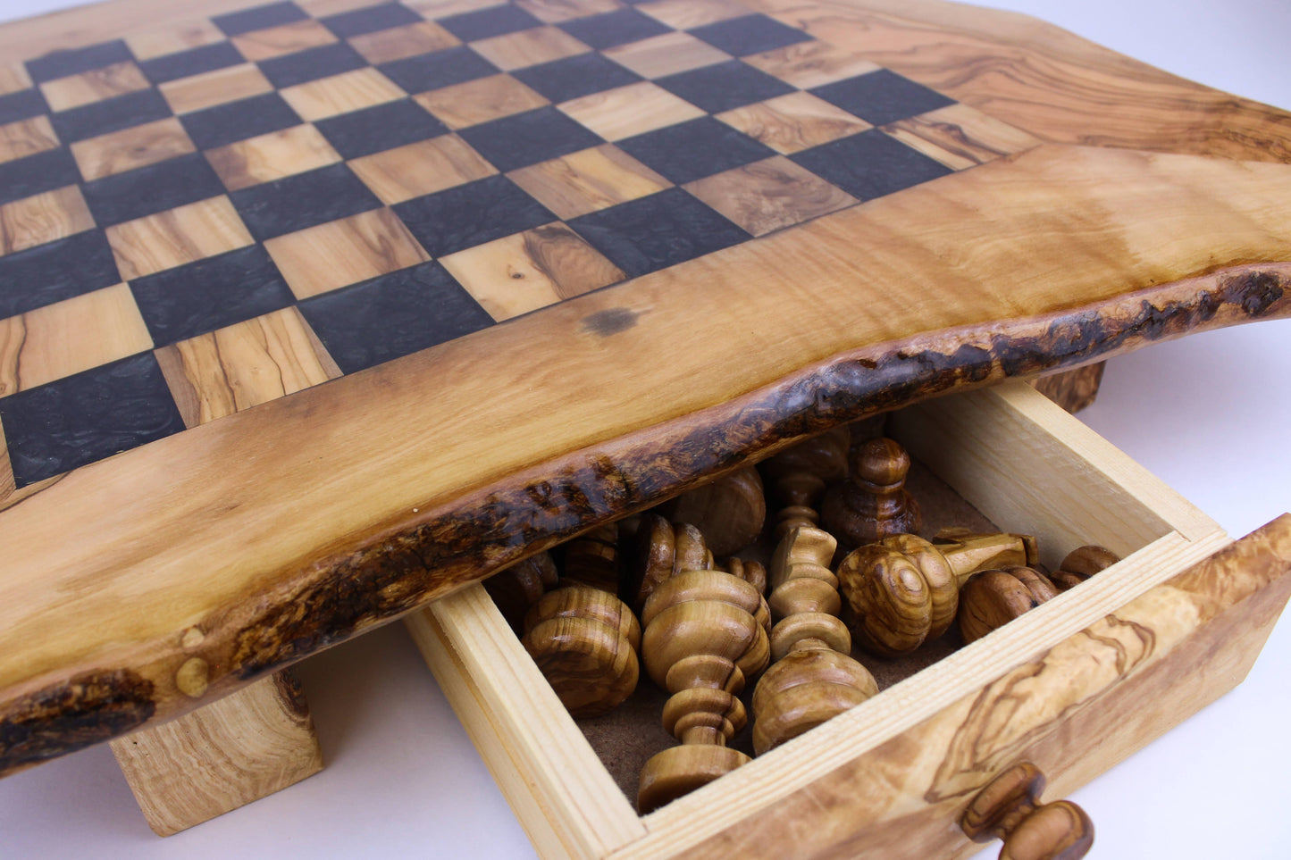 Olive Wood Resin Chess Board