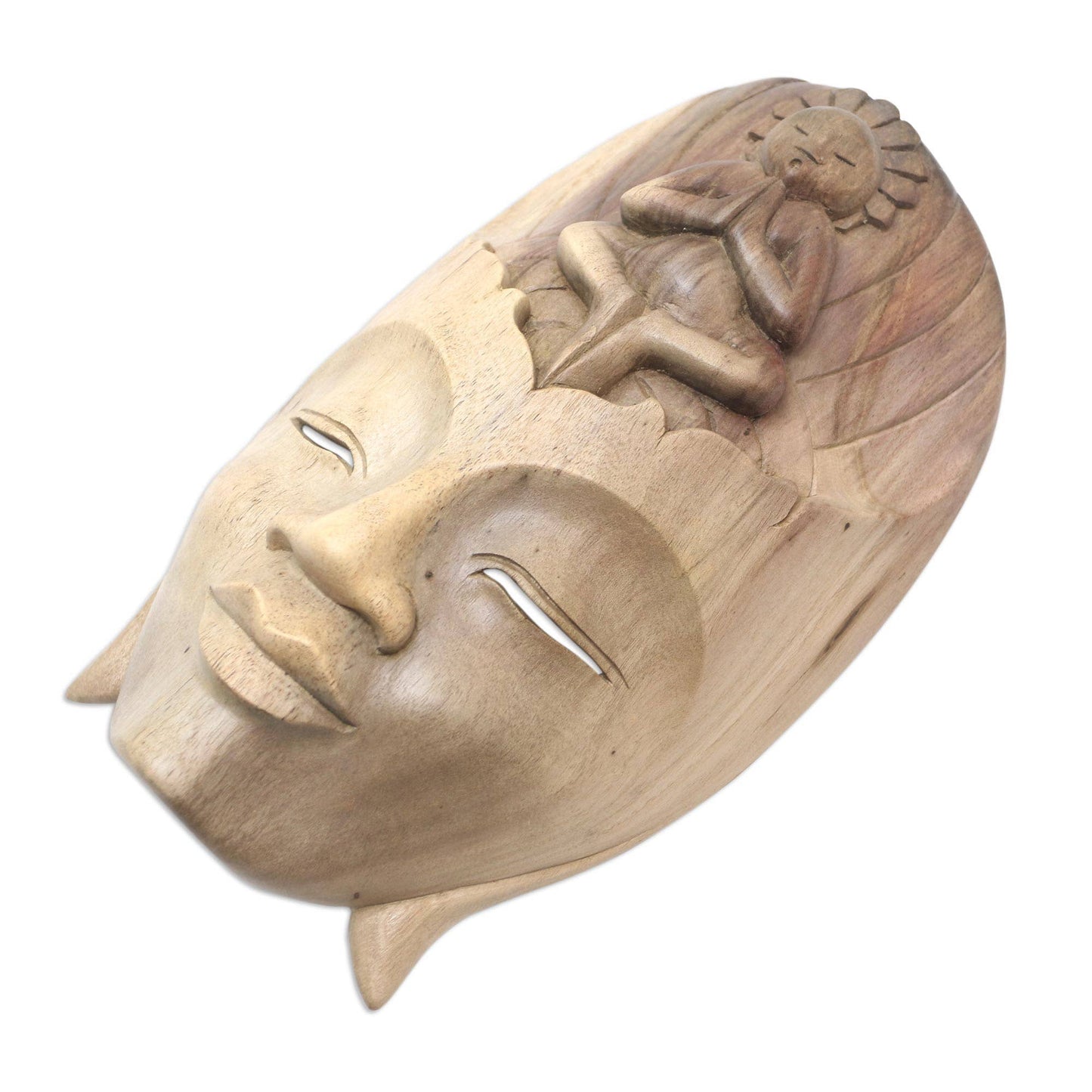Handmade Meditation Center Wood Mask